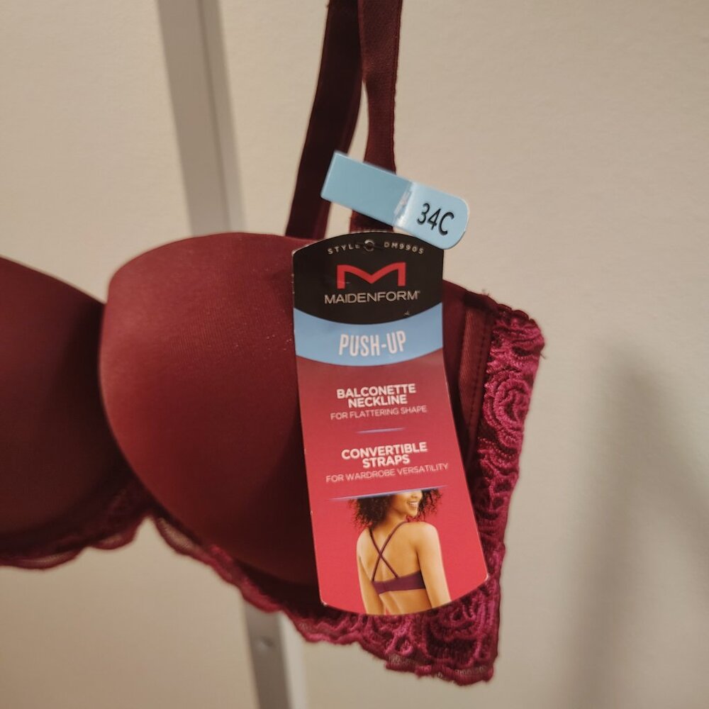 Maidenform Love the Lift Balconette Push Up Bra Size 34C UW NWT Style 9905 - Picture 3 of 12
